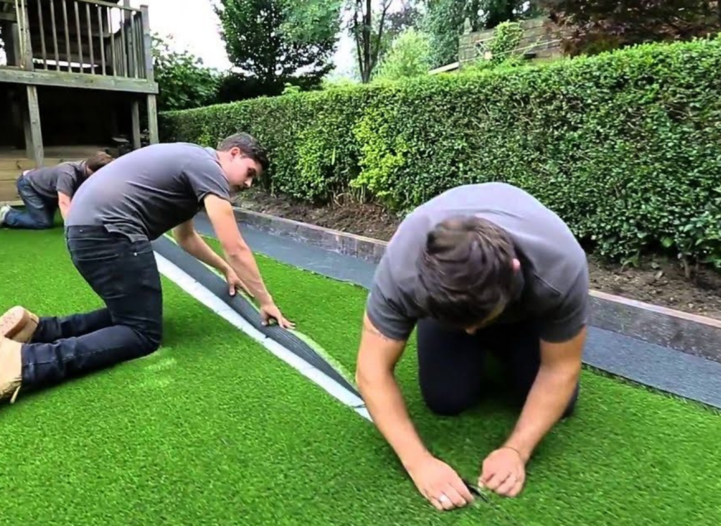 how to install turf in backyard